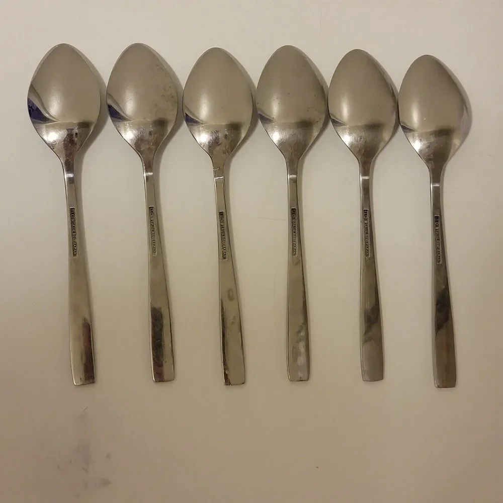 Set Of 6 Imperial Intl IIC Stainless CORTINA Japan‎ TEASPOONS 6 1/4